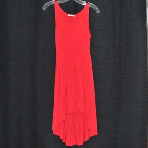 Papaya Red Hi Low Dress